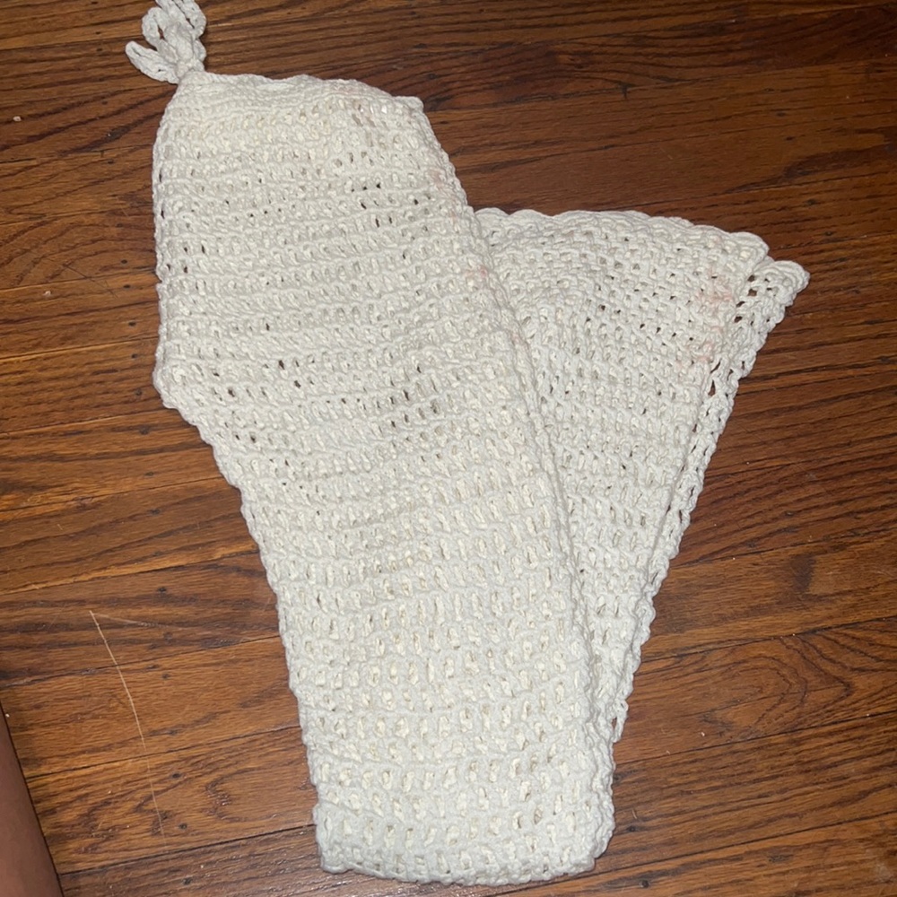 White knit beach pants